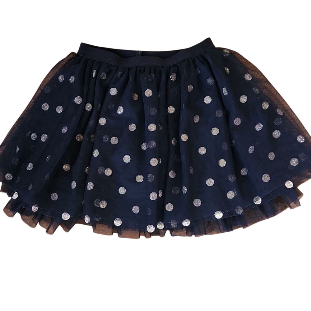 Oshkosh Bgosh black with gold polka dots girls size 8 tutu dress